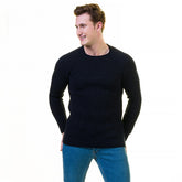 Black Plain European Wool Luxury Zippered With Sweater Jacket Warm Winter Tailor Fit